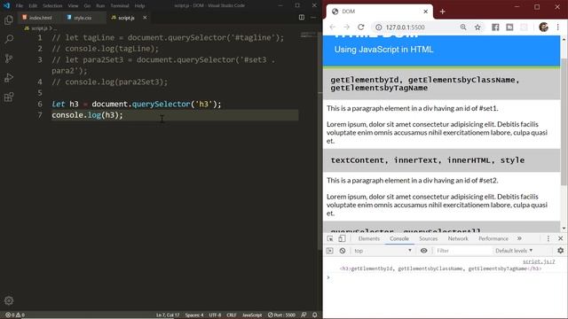 Selecting HTML Elements Using querySelector() and querySelectorAll() | DOM Manipulation #3 смотреть онлайн
