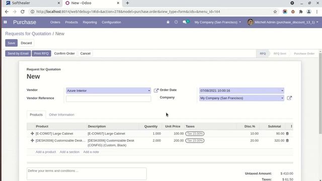 Purchase Order Discount Odoo смотреть онлайн