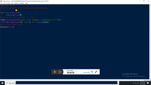 Merge Sort in Python | #10days_dsa_challenge |#Python_programming|#Day1 смотреть онлайн