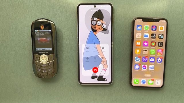 WhatsApp + Incoming Call iPhone 10S + VERTU Porsche Call to Z Flip3 + Conference Call смотреть онлайн