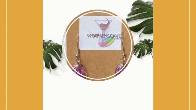 Oval Purple Fuchsia Sparks Earrings смотреть онлайн