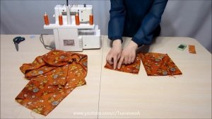 Как пошить Повседневное Детское Платье, крой Трапеция рукав Фонарик. Кроим и Сшиваем Детали Платья.