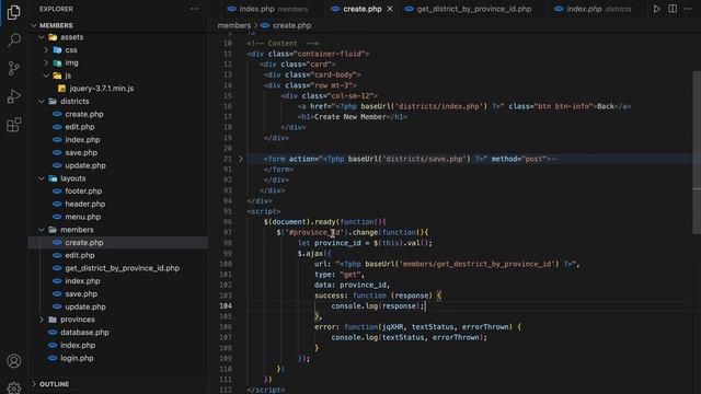 85 Get district by Province id with Ajax and jQuery смотреть онлайн