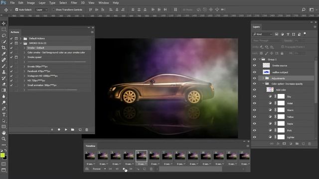 Smoko - Gif Animated Smoke Within 5 Minute | Photoshop Action Tutorial смотреть онлайн