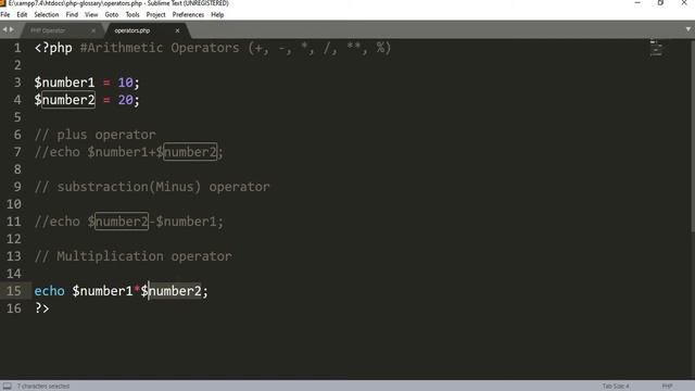 PHP operators with examples смотреть онлайн