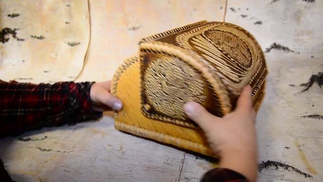 Хлебница из бересты с изображением Рябинки и Птицы смотреть онлайн