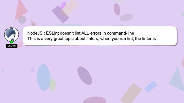 NodeJS : ESLint doesn't lint ALL errors in command-line смотреть онлайн