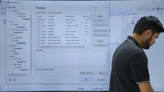 Eclipse - Code Templates смотреть онлайн