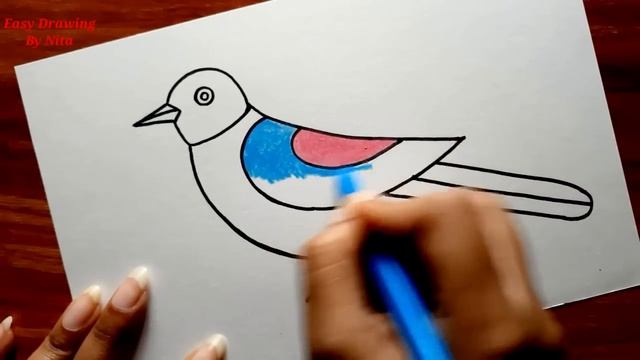 Bird Drawing For Beginners || How To Draw Bird Easy || Bird Drawing And Colour Step By Step. смотреть онлайн