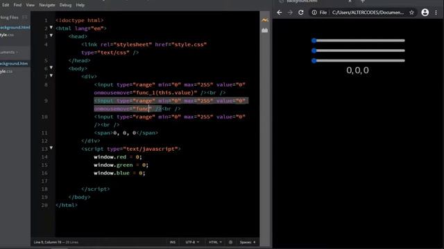 RGB Color Slider | JavaScript Functions to Change Background Color with Input Range Sliders смотреть онлайн