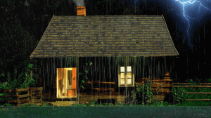 Шум проливного дождя и сильного грома