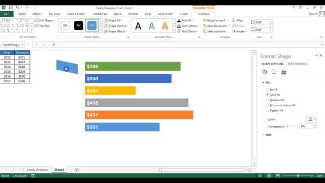 Yearly Revenue Chart in Excel смотреть онлайн