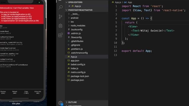 Kurs React Native podstawy #1 | Tworzenie projektu смотреть онлайн