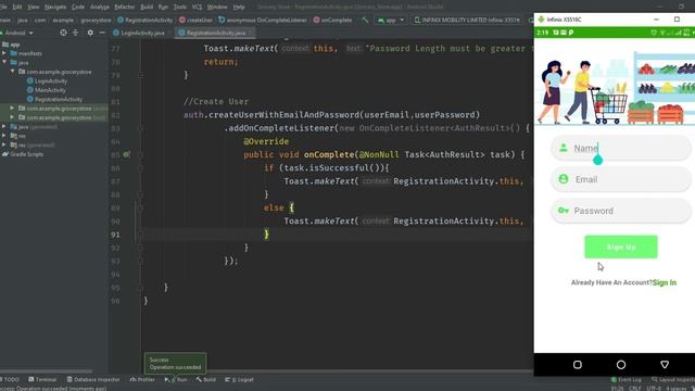 Login and Registration Using Firebase Authentication in Android Studio | Grocery Shopping App | jav смотреть онлайн