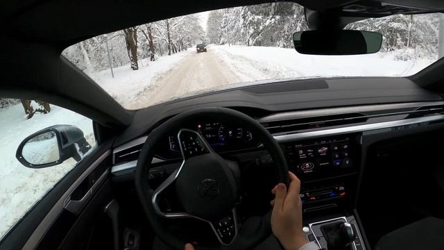 Facelift VW Arteon - Light Off Road POV Test Drive. Winter Forest смотреть онлайн