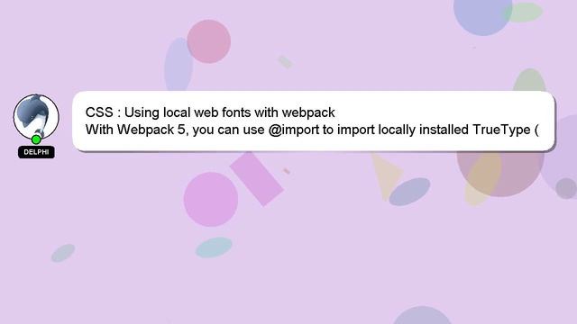 CSS : Using local web fonts with webpack смотреть онлайн