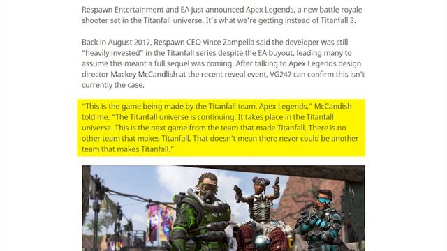 Respawn Sadly Confirms Titanfall 3 Isn't in Development, Launches Apex Legends Battle Royale Instea смотреть онлайн