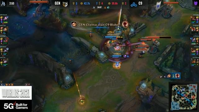 GEN vs. C9 | Worlds Quarterfinals Day 4 | Gen.G vs. Cloud9 | Game 1 (2021) смотреть онлайн