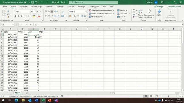 Excel : Comment bien utiliser le clavier [ Ctrl + E ] = Remplissage instantané @mingyu6001 смотреть онлайн