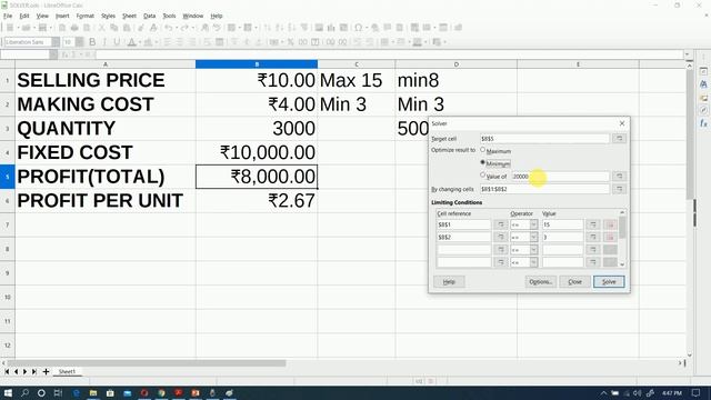 USING SOLVER OPTION IN LIBREOFFICE CALC смотреть онлайн