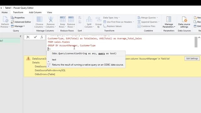 Advanced SQL Query in Power Query of Excel using ODBC.Query M Function смотреть онлайн