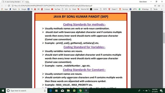 Java Coding Standards in Hindi - Sonu Study смотреть онлайн