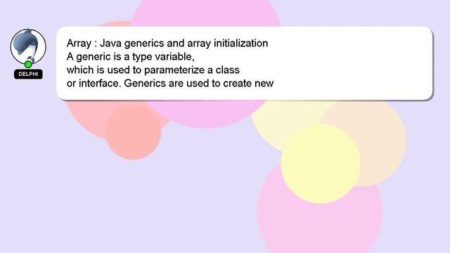 Array : Java generics and array initialization смотреть онлайн