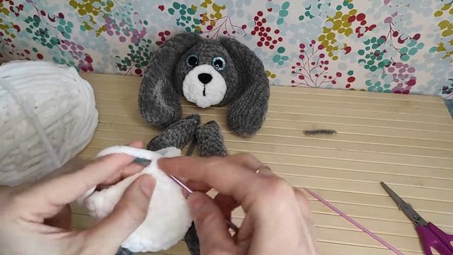 Зайчик из плюшевой пряжи крючком мастер класс МК 5 часть (ФИНАЛ) клуб вск смотреть онлайн