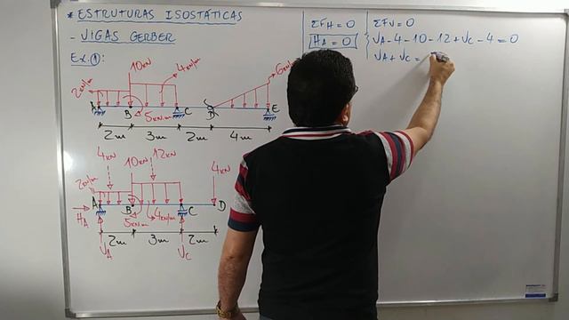 Prof. Roldão/Isostática - Viga Gerber/Reações e equações смотреть онлайн