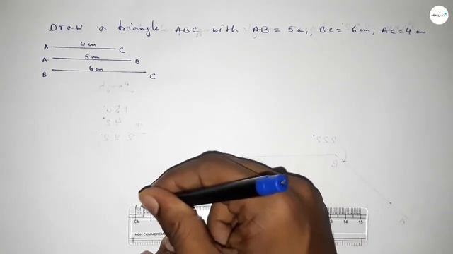 How to draw a triangle with AB=5 cm,BC=6 cm and AC=4 cm.shsirclasses. смотреть онлайн