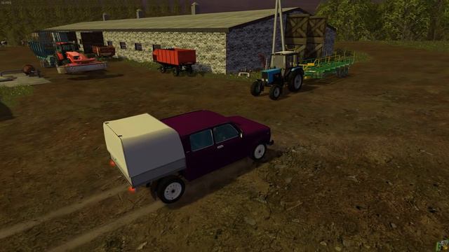 FS2015 - Один российский край - 195 - Поездка за топливом, тюковка сена и приезд фуры