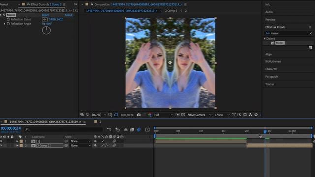 MIRROR STRETCH TRANSITION WITH TWIST | AE TUTORIAL смотреть онлайн