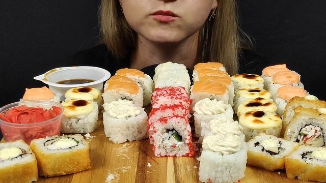 АСМР СУШИ РОЛЛЫ СУПЕР ВКУСНО МУКБАНГ | ASMR SUSHI ROLLS SUPER TASTY MUKBANG | 먹방 смотреть онлайн