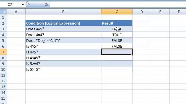Excel Logical Expressions смотреть онлайн