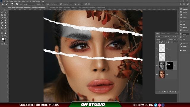 Torn Paper Effect | Create Ripped Paper Portrait Effect - Photoshop Tutorials смотреть онлайн