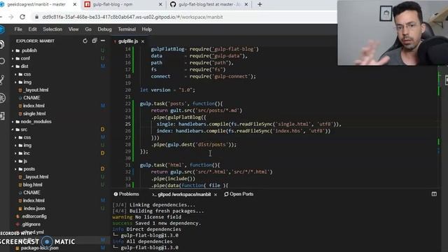 Gulp Avançado: Criando arquivos do blog (gulp-flat-blog e handlebars) смотреть онлайн