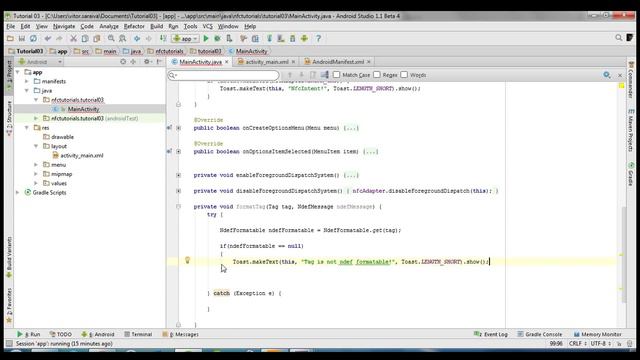 Android NFC Tutorial [03] - How to write text to a NFC tag смотреть онлайн