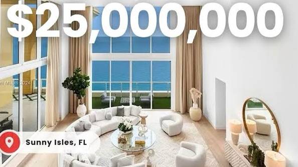 STUNNING $25,000,000 BEACHFRONT PENTHOUSE W_ Private Pool, Ocean Views, Sauna & Impeccable Design