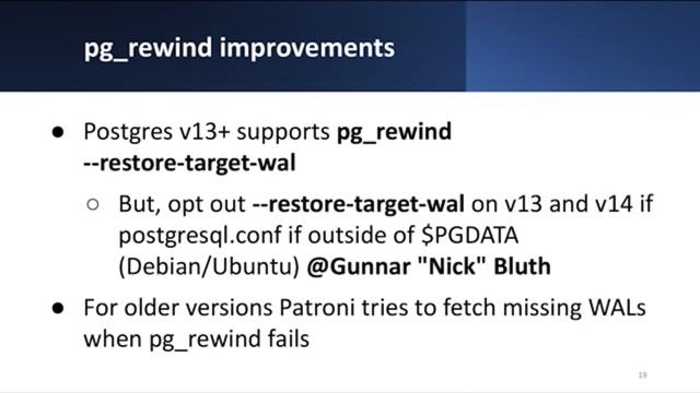 Patroni 3.0: What's New and Future Plans: Alexander Kukushkin - PGCon 2023 смотреть онлайн