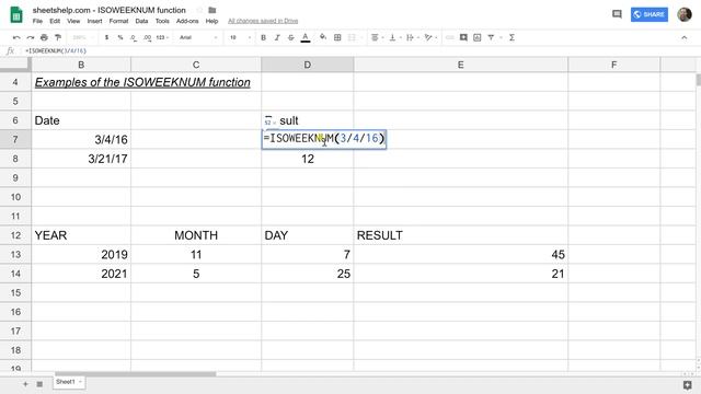 Find the Week Number in Google Sheets with the ISOWEEKNUM Function смотреть онлайн