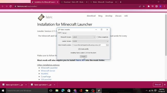 How to install fabric mod in 1 minute | How to install fabric api in 1 minute смотреть онлайн