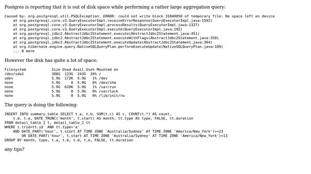 DevOps & SysAdmins: postgresql No space left on device (2 Solutions!!) смотреть онлайн