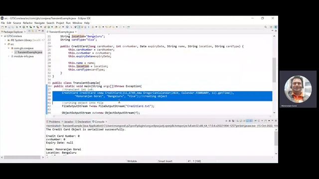 Transient Variable in Java смотреть онлайн