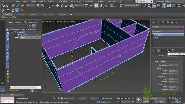 Создание стен в 3ds max ч.3. Модификатор Extrude выдавливать. Bevel скос. Интерьер. Курс. Урок 40 смотреть онлайн