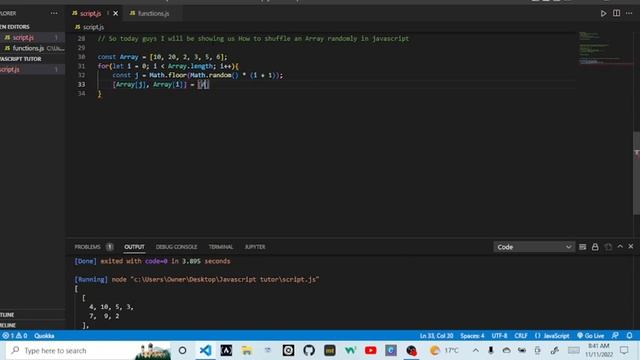 How to Randomly shuffle an Array in JavaScript смотреть онлайн