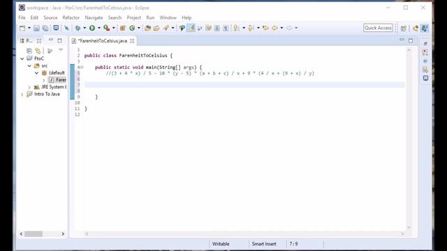 Java Tutorial #9: Fahrenheit to Celsius Conversion (Order of Operations) смотреть онлайн