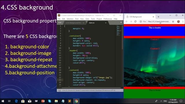 CSS Tutorial for Beginners - 07 CSS background color,image,repeat,attachment,position смотреть онлайн