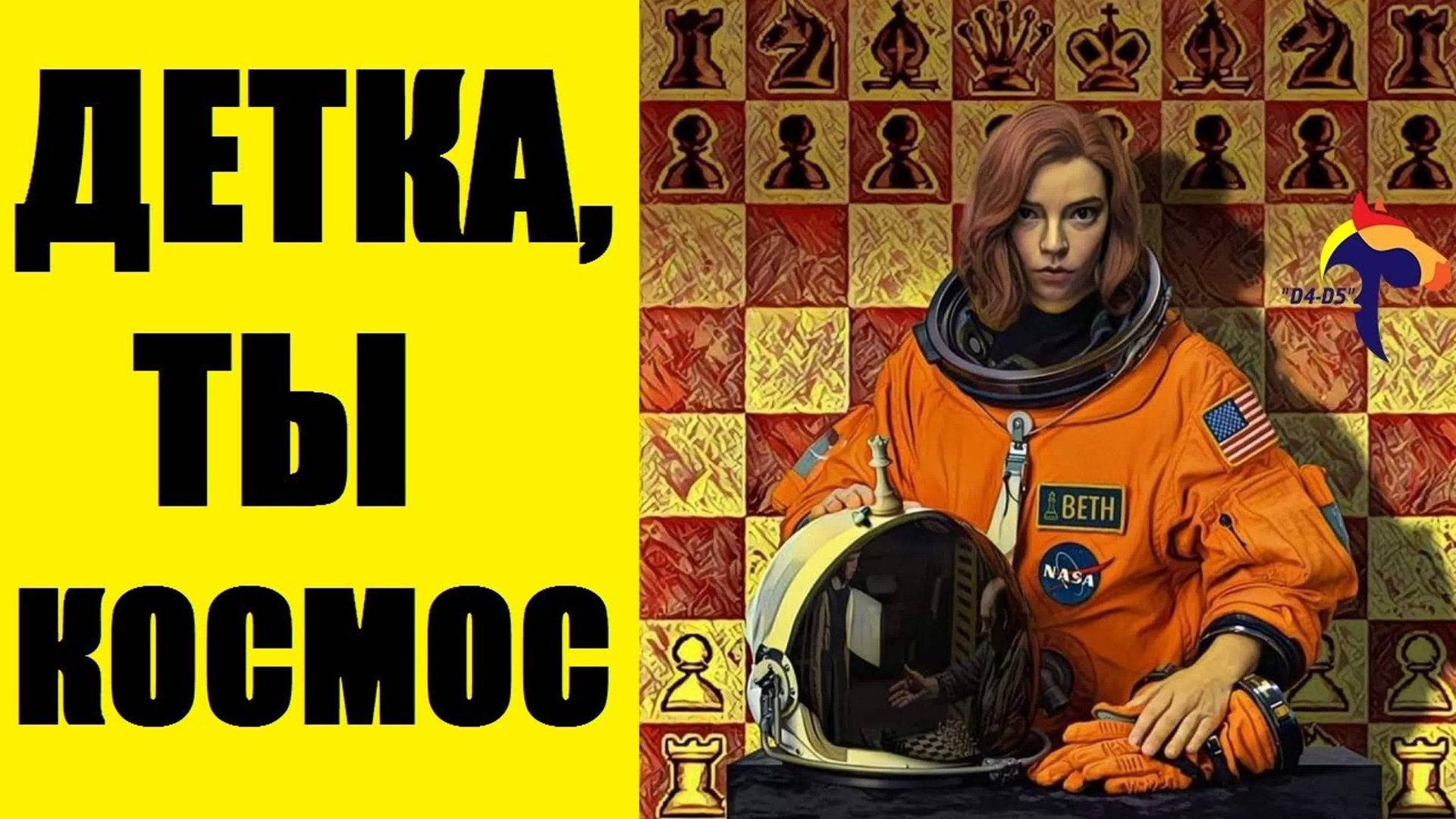 Шахматы. Ход Королевы от Netflix - РАЗБОР ПАРТИИ. Школа шахмат d4-d5. смотреть онлайн