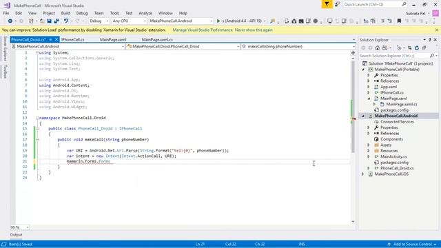 Make Phone Call in Xamarin Forms-Xamarin Forms in Hindi смотреть онлайн