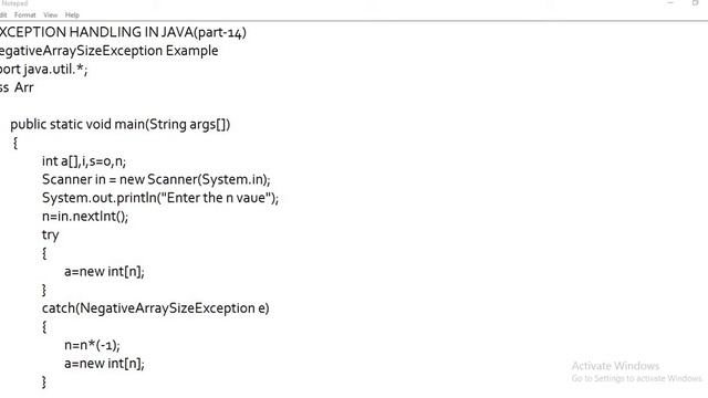 NegativeArraySizeException Example in java смотреть онлайн
